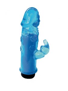 Mini Rabbit~Blue Jelly Vibrator + Clit Stim 1 Speed