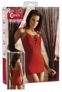 Cottelli Sexy Red Lace up Mini Dress-large
