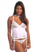 White and  Silver Bustier with Matching Thong
